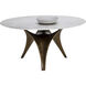 Bijon 59 X 29.5 inch Matte White / Antique Bronze Dining Table